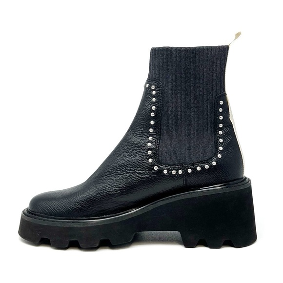 Dolce Vita Hoven Stud H2O Black Leather Chelsea Boot Size 9.5 Lug Sole New NWT - Picture 5 of 8